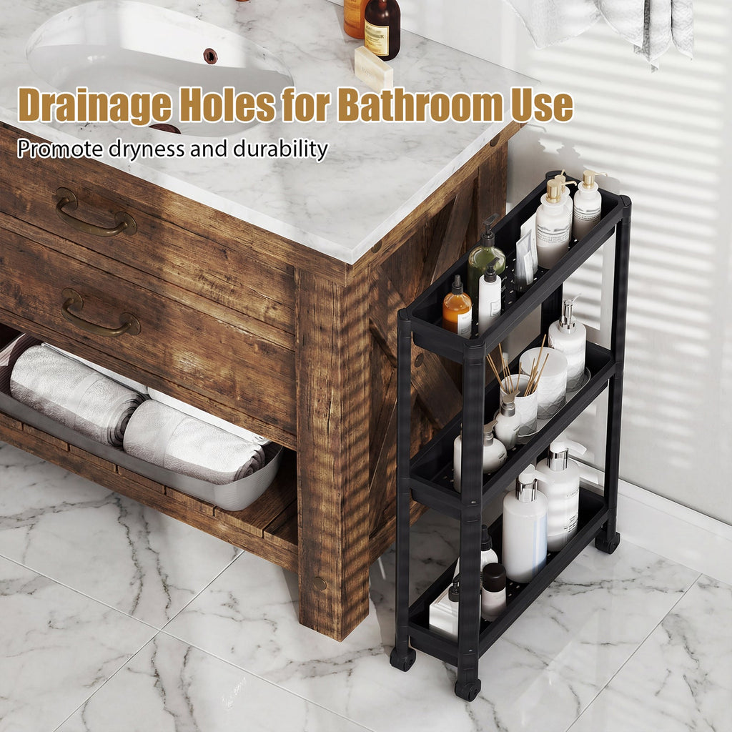3-Tier Slim Rolling Storage Cart — 2 Pack