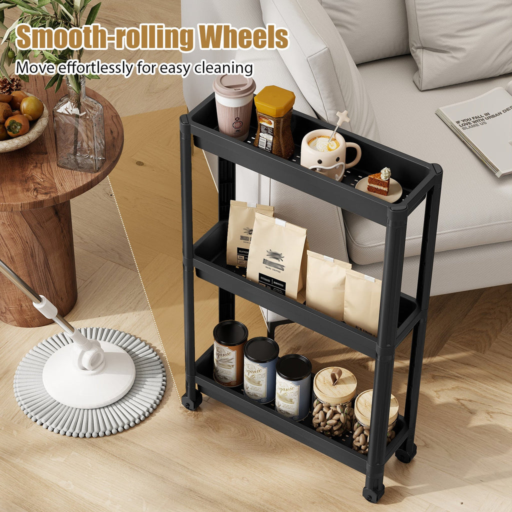 3-Tier Slim Rolling Storage Cart — 2 Pack