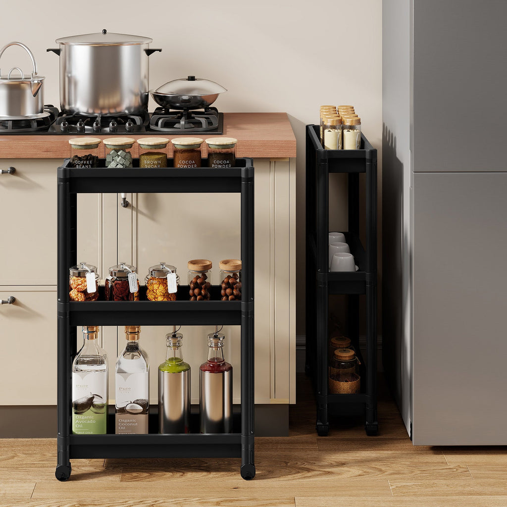 3-Tier Slim Rolling Storage Cart — 2 Pack