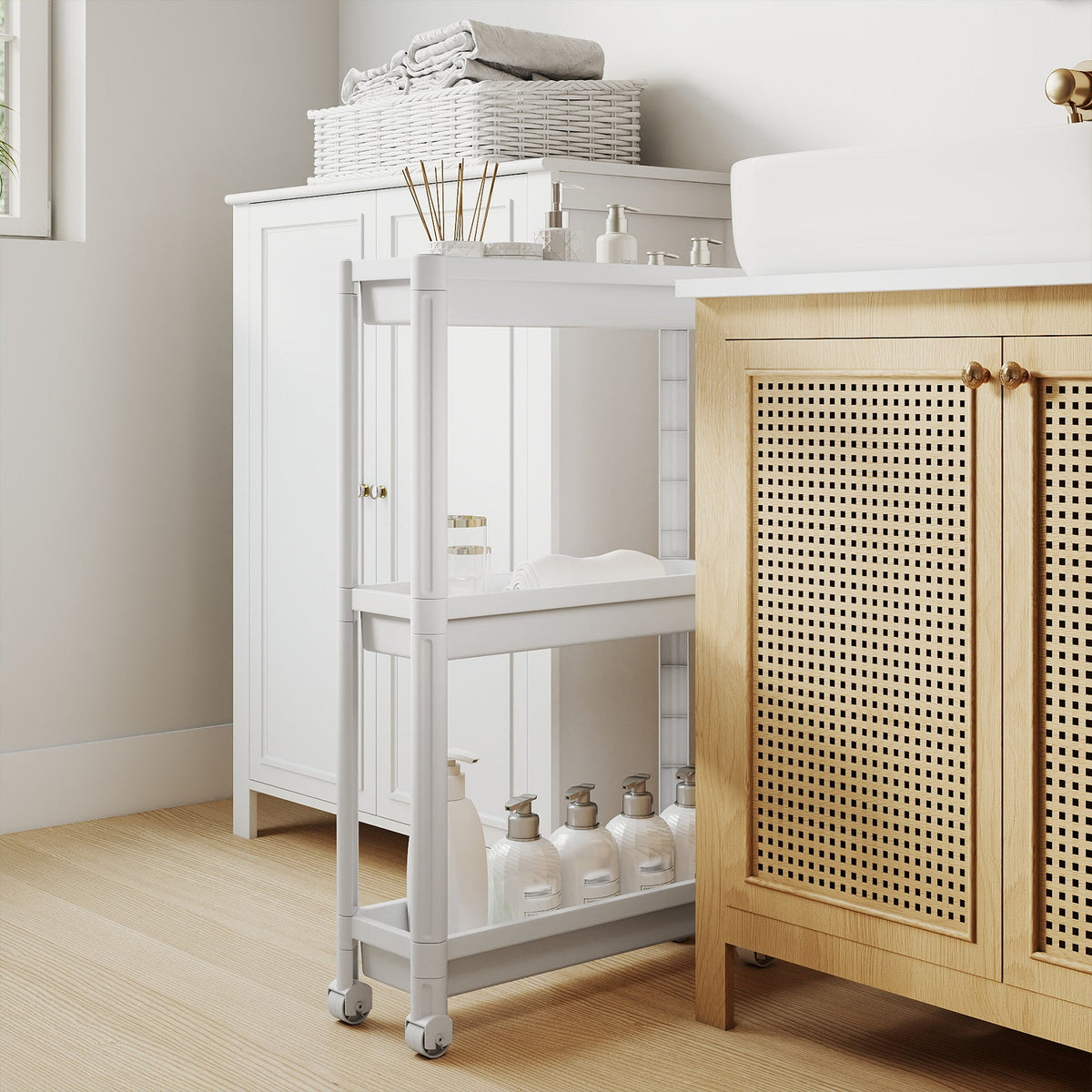 3-Tier Slim Rolling Storage Cart — 2 Pack