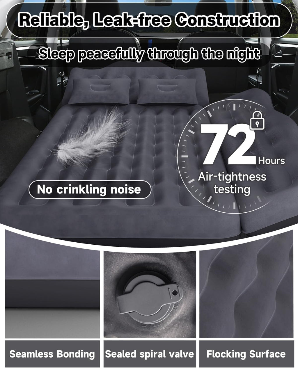 Umbrauto Inflatable Car Mattress with Pump & Pillows