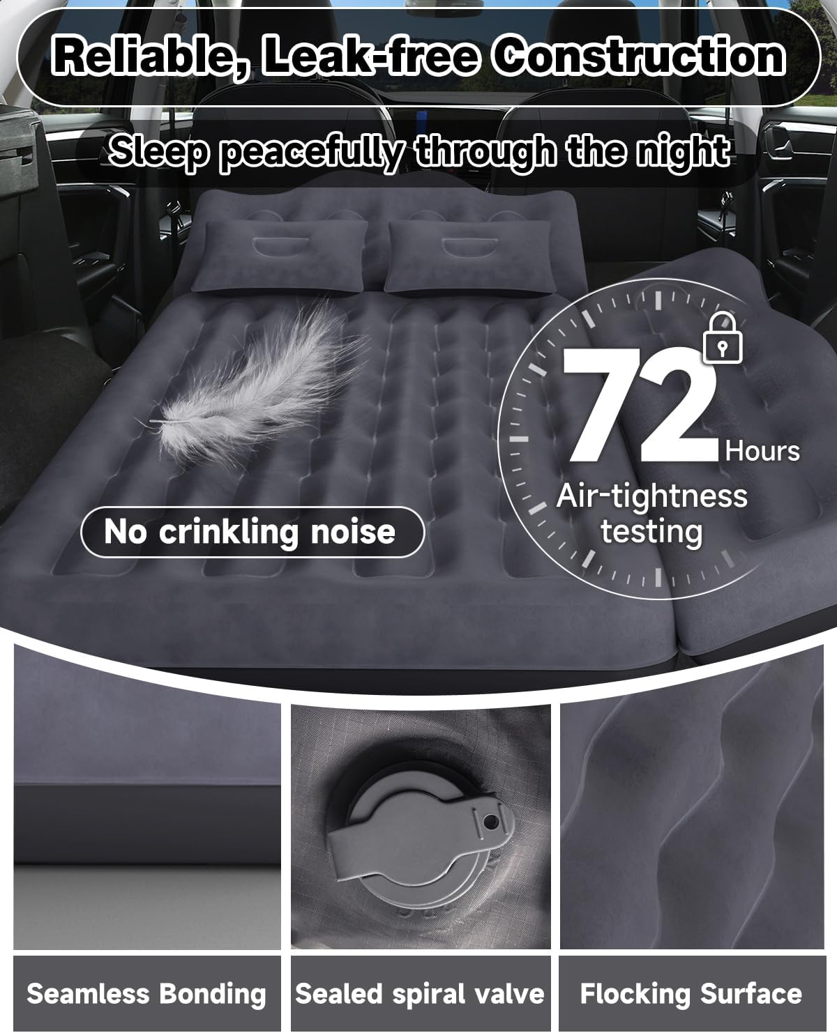 Umbrauto Inflatable Car Mattress with Pump & Pillows