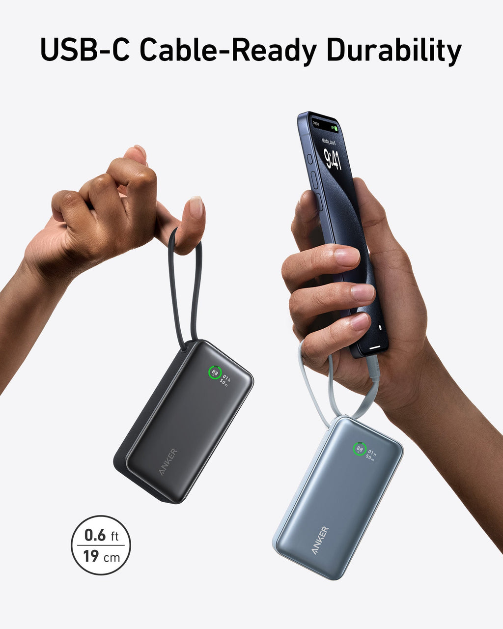 Anker Nano 10K Power Bank | 30W Built-In USB-C Cable