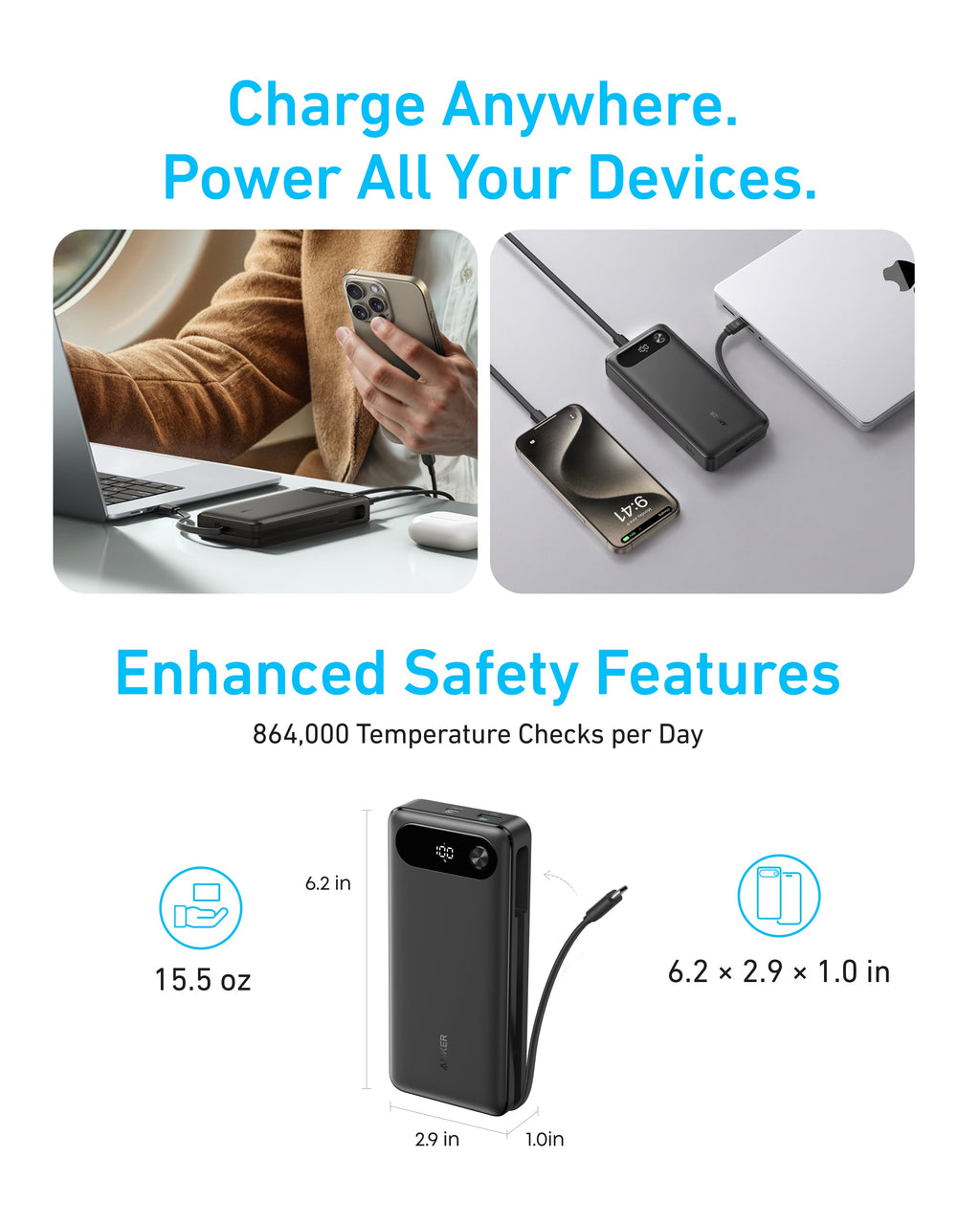 Anker 20K Power Bank | 87W Multi-Device Charging