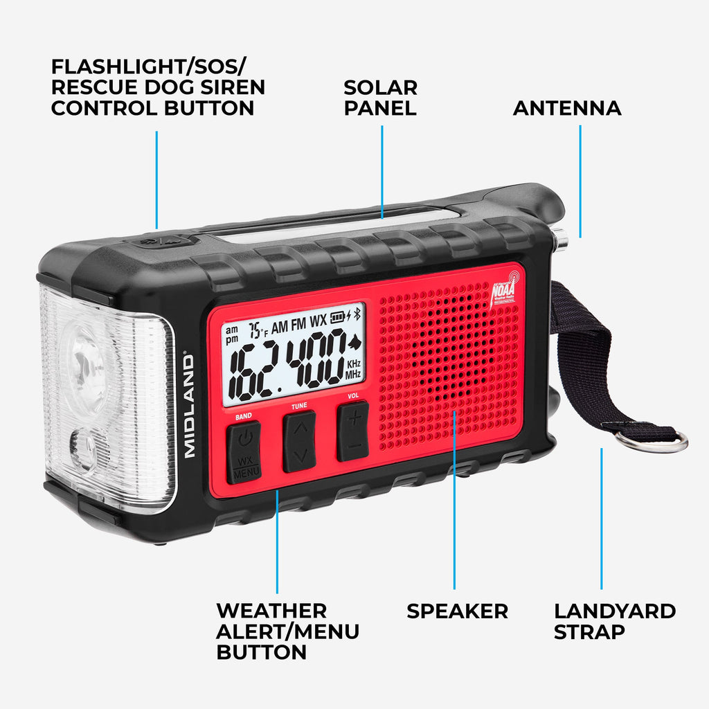 Midland ER310PRO Emergency Crank Radio | 10,000mAh Power Bank