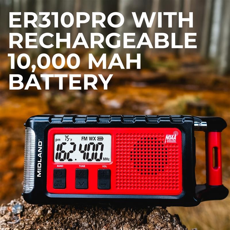 Midland ER310PRO Emergency Crank Radio | 10,000mAh Power Bank