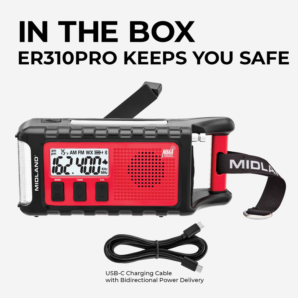 Midland ER310PRO Emergency Crank Radio | 10,000mAh Power Bank