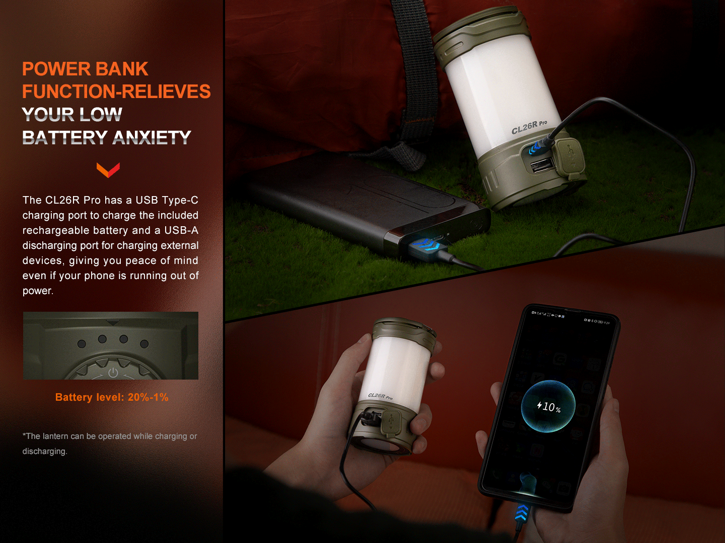 Fenix CL26R PRO Rechargeable Lantern | 650 Lumens