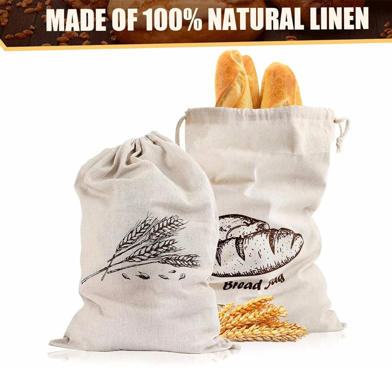 Reusable Breathable Linen Bread Storage Bag