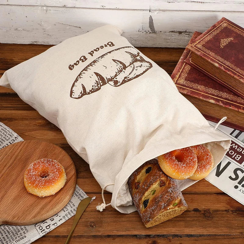Reusable Breathable Linen Bread Storage Bag