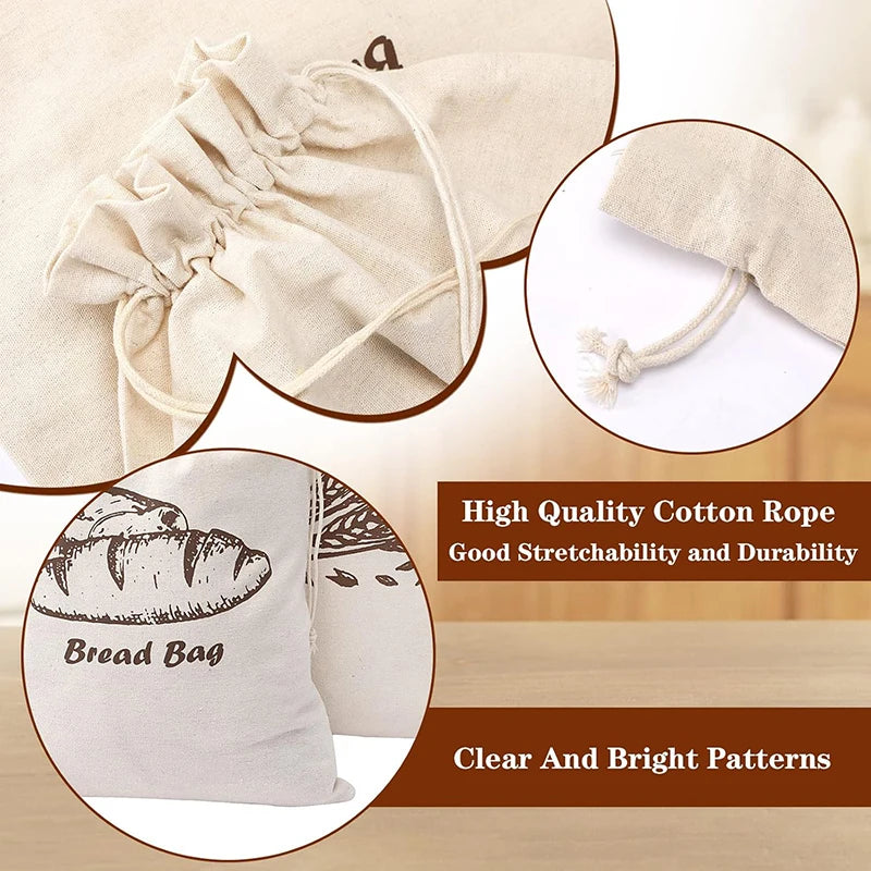 Reusable Breathable Linen Bread Storage Bag