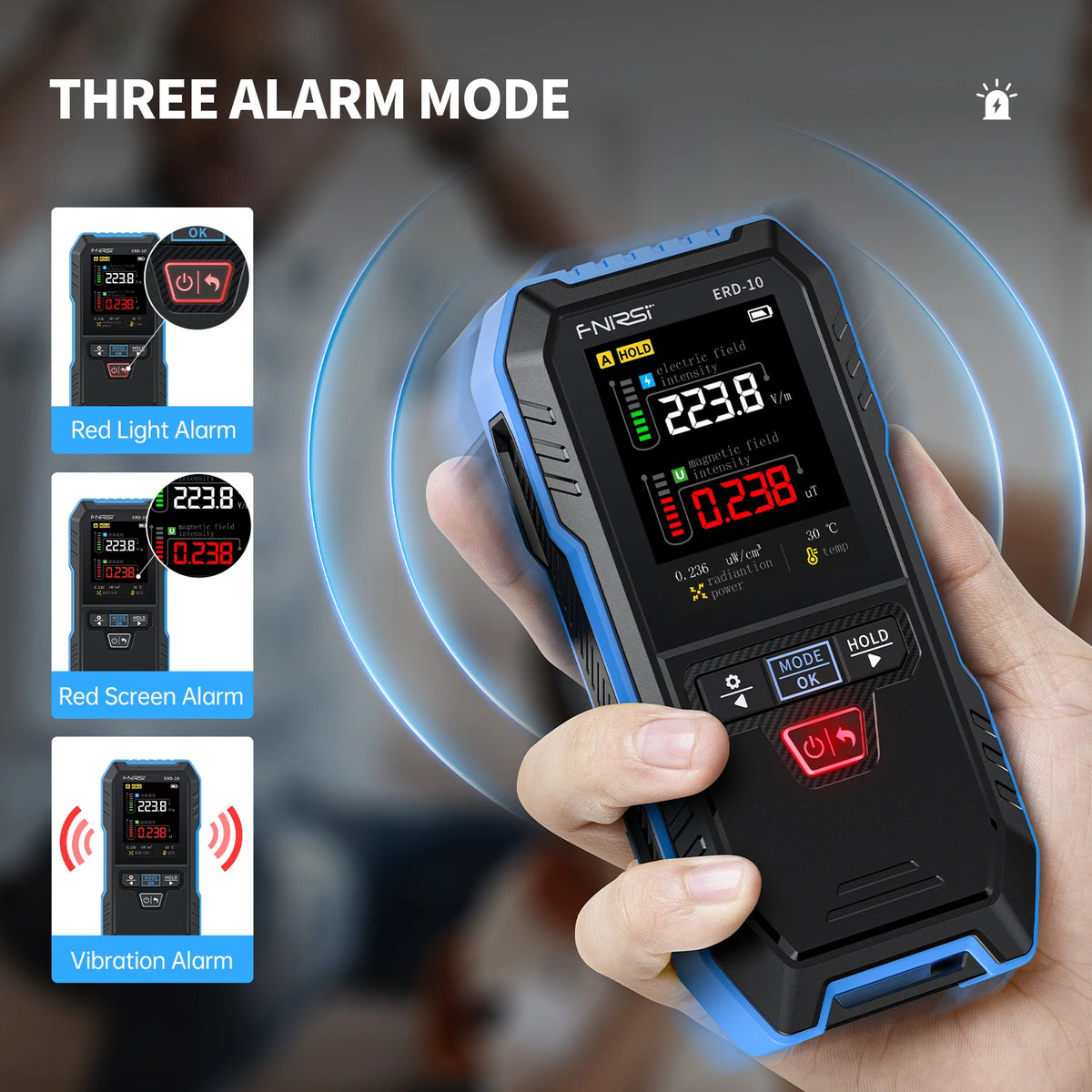 FNIRSI ERD-10 EMF Meter – Electric, Magnetic & RF Field Tester