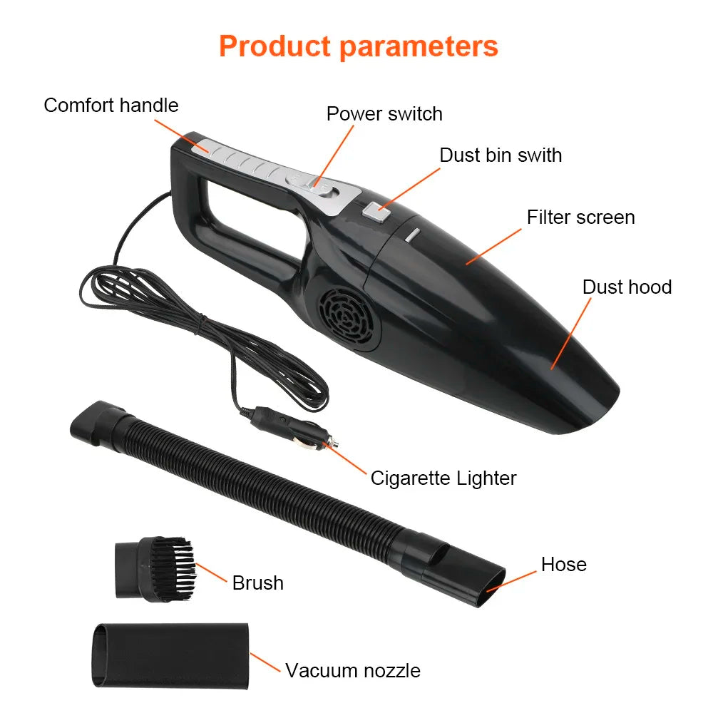 Portable 120W Wet & Dry Car Vacuum Cleaner