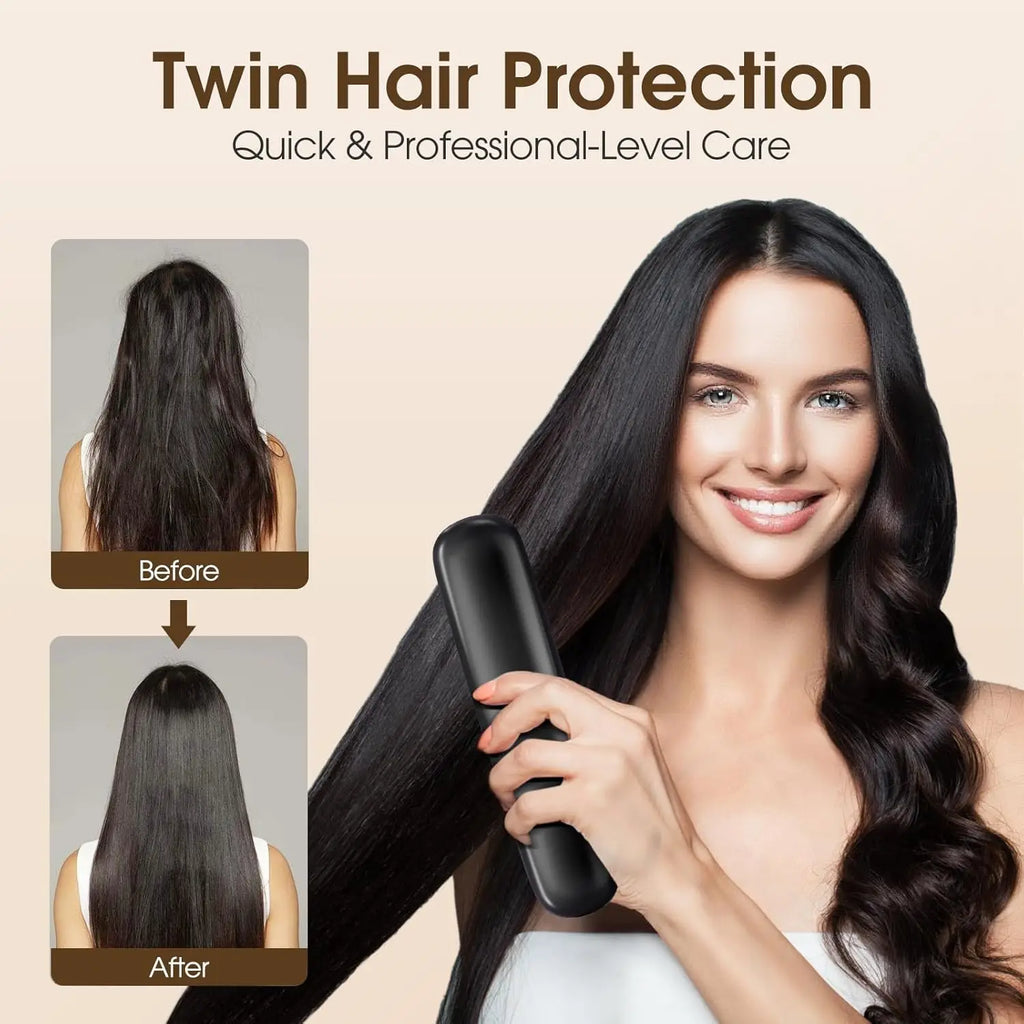 Cordless LCD Hair Straightening Brush