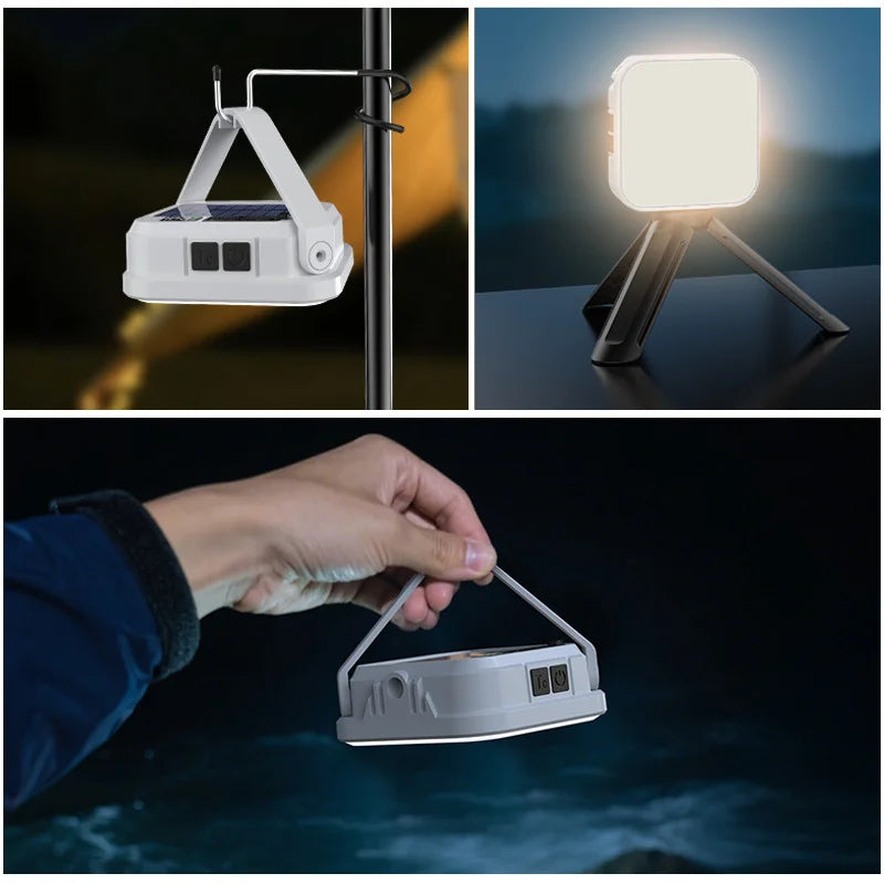 Solar Rechargeable Emergency Camping Lantern with Power Display