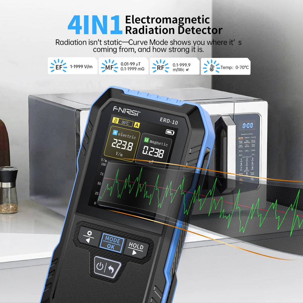 FNIRSI ERD-10 EMF Meter – Electric, Magnetic & RF Field Tester