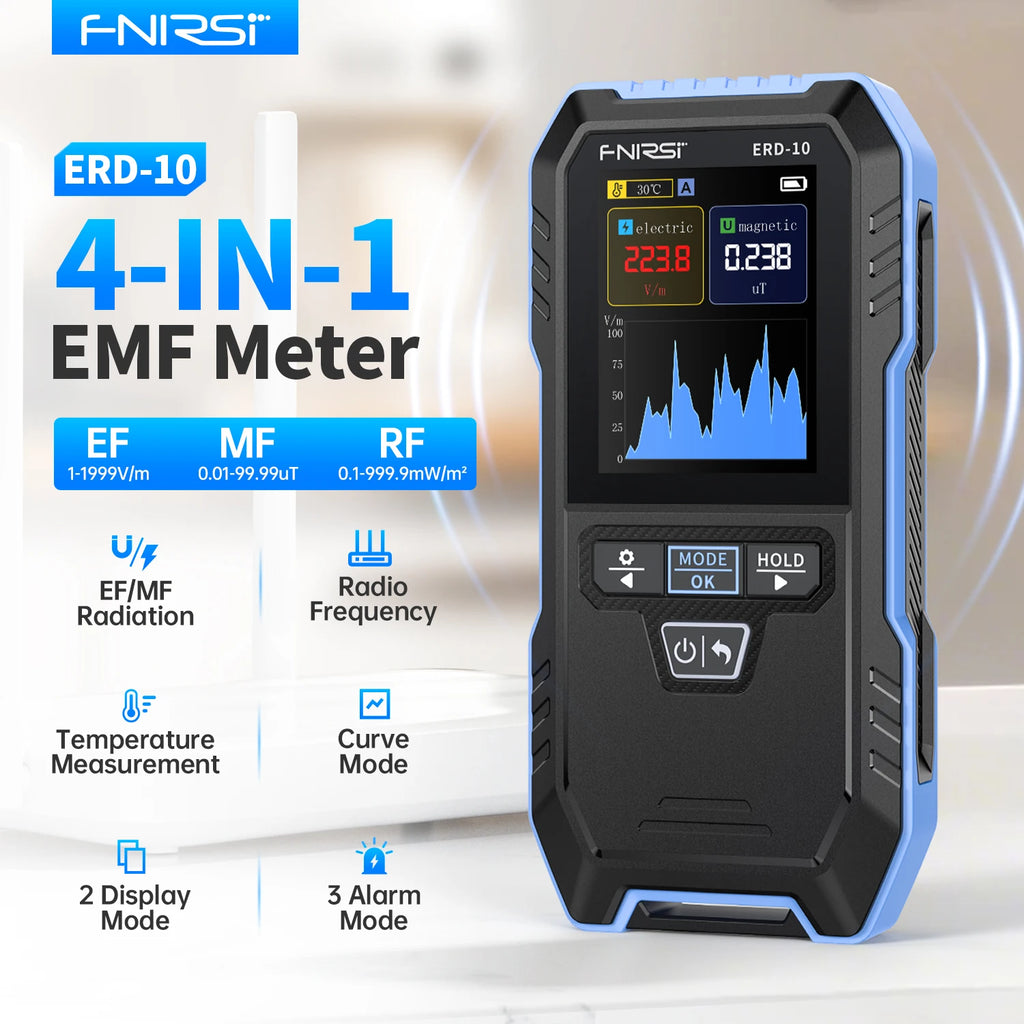 FNIRSI ERD-10 EMF Meter – Electric, Magnetic & RF Field Tester