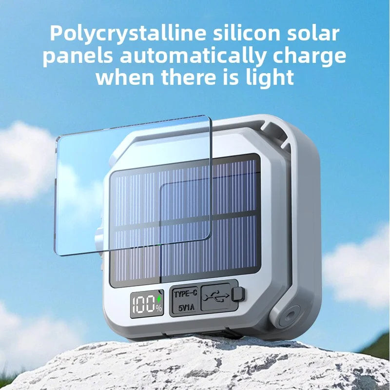 Solar Rechargeable Emergency Camping Lantern with Power Display