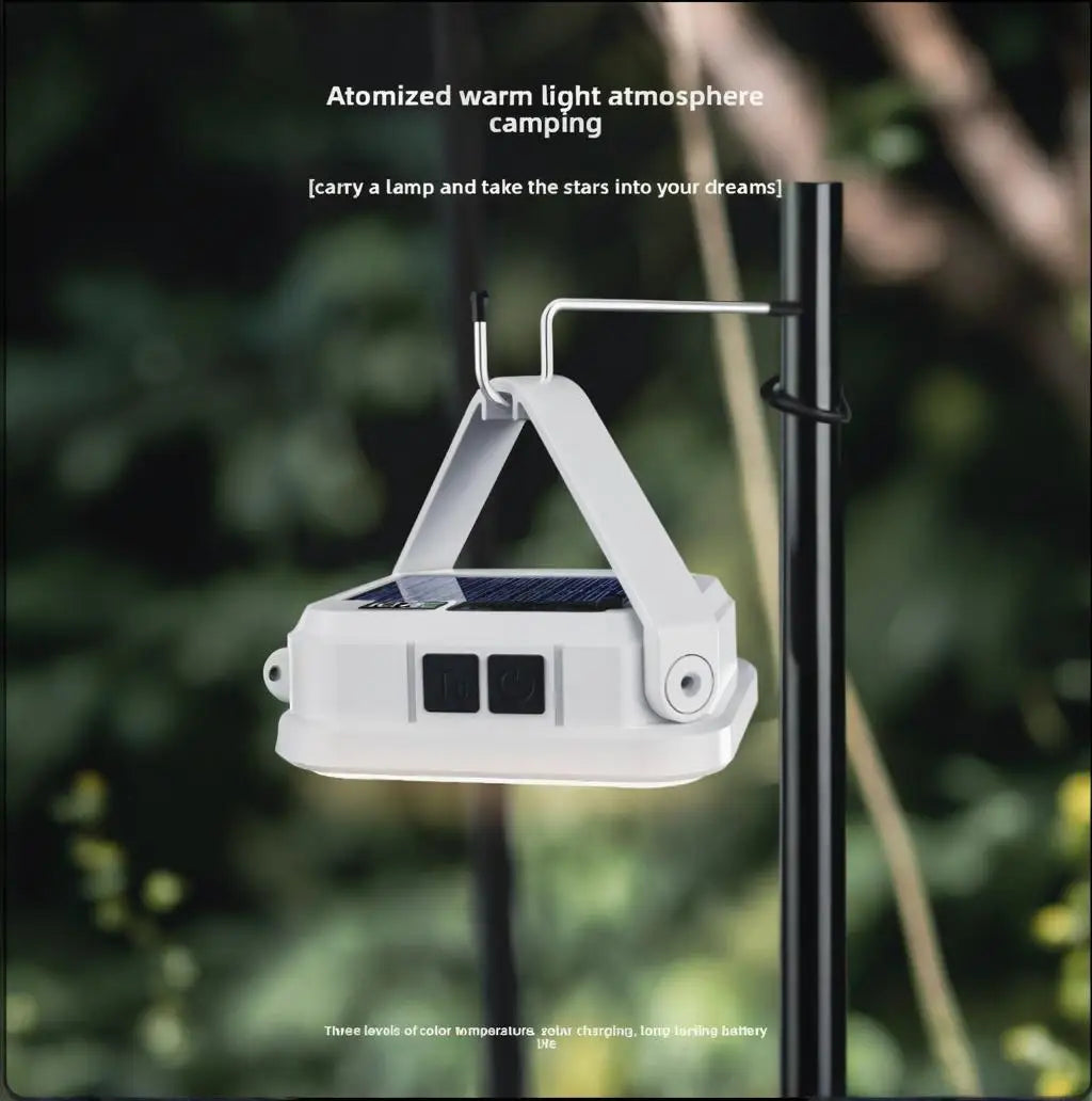 Solar Rechargeable Emergency Camping Lantern with Power Display