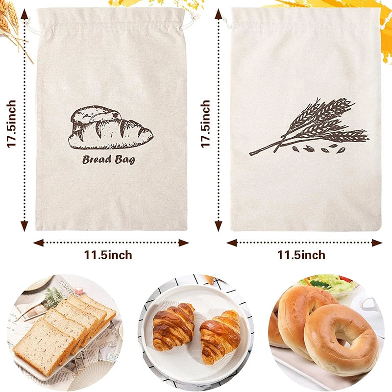 Reusable Breathable Linen Bread Storage Bag