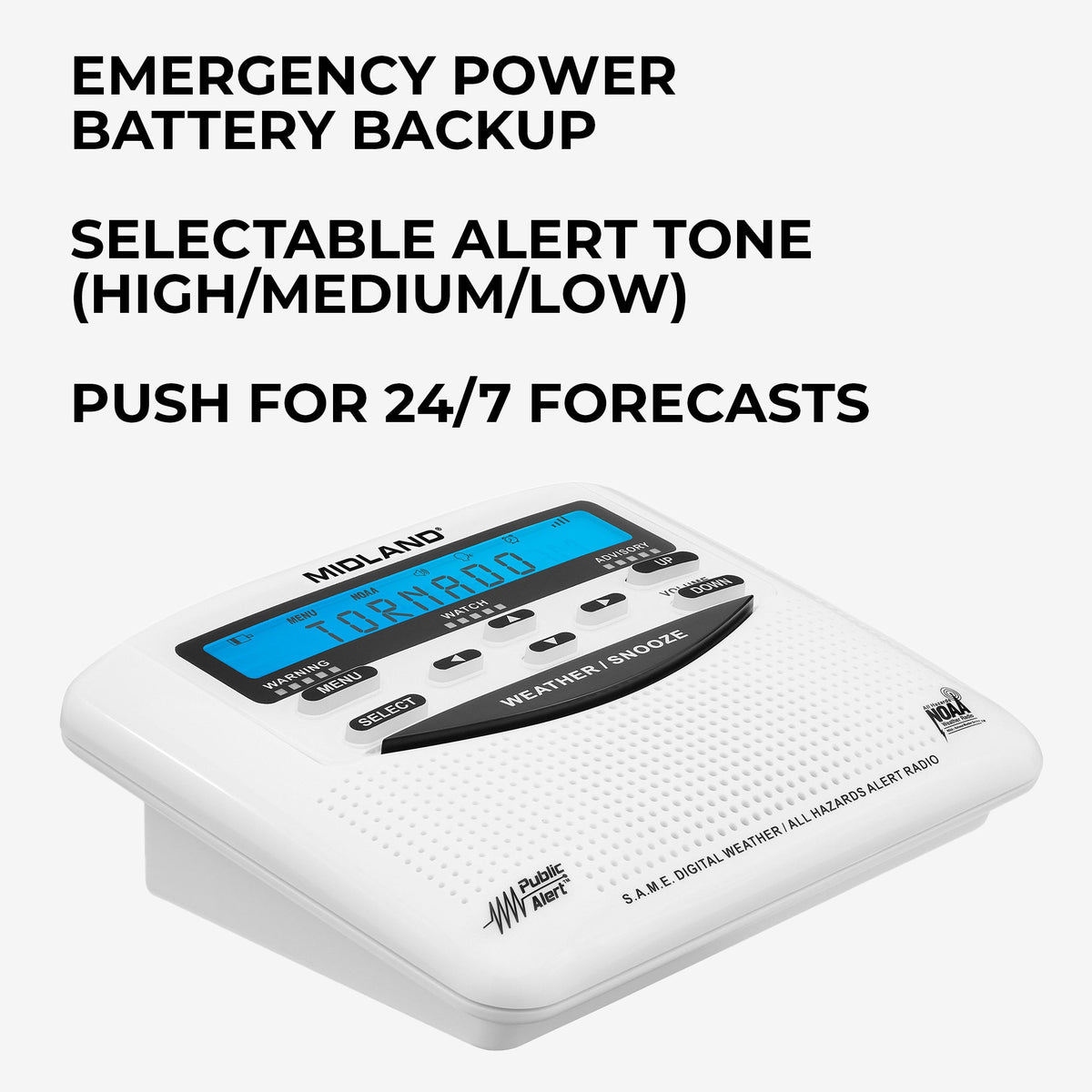 Midland WR120 NOAA Weather Alert Radio | S.A.M.E. Alerts