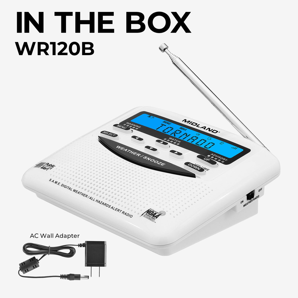 Midland WR120 NOAA Weather Alert Radio | S.A.M.E. Alerts