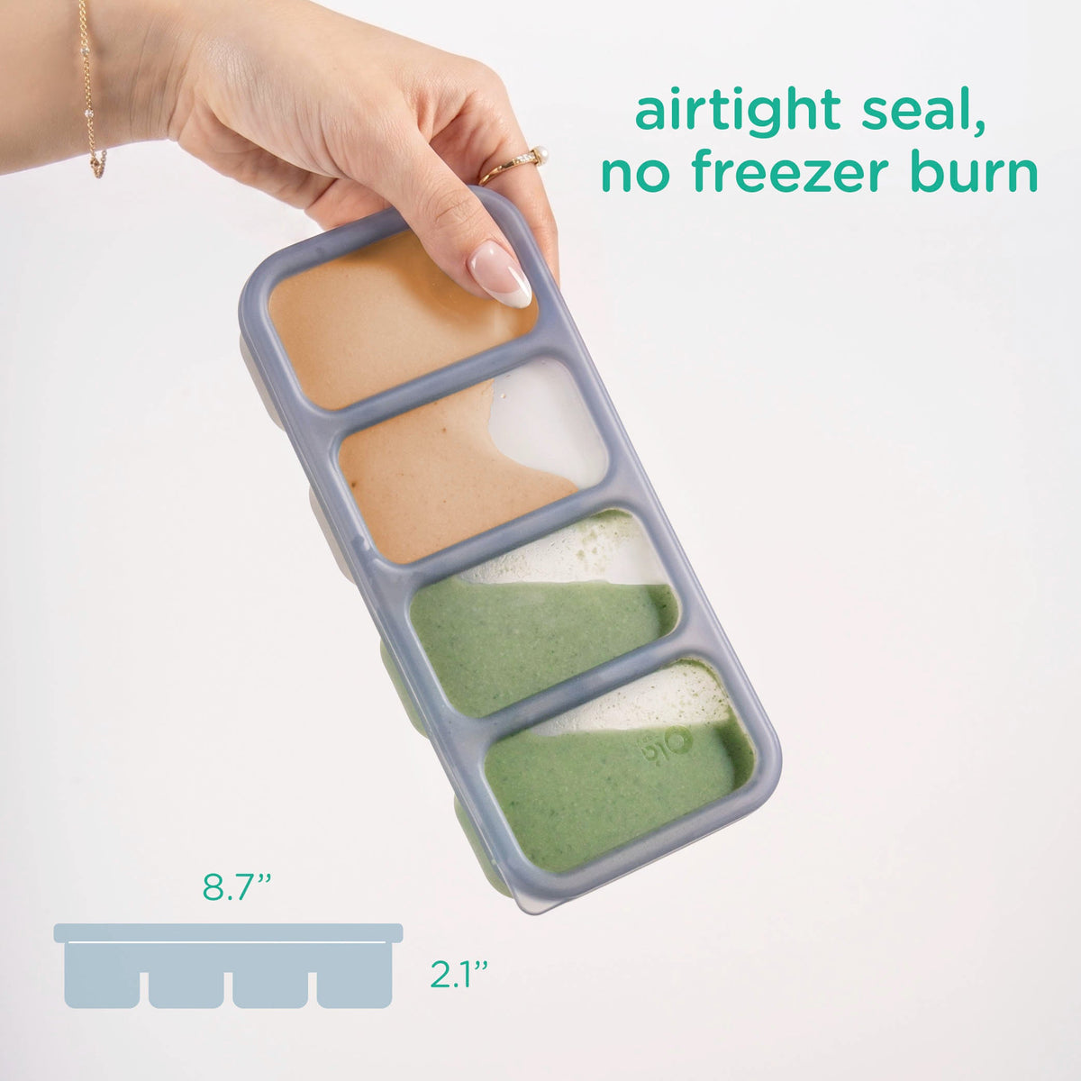 Olababy Silicone Freezer Portion Tray with Lid – ½ Cup