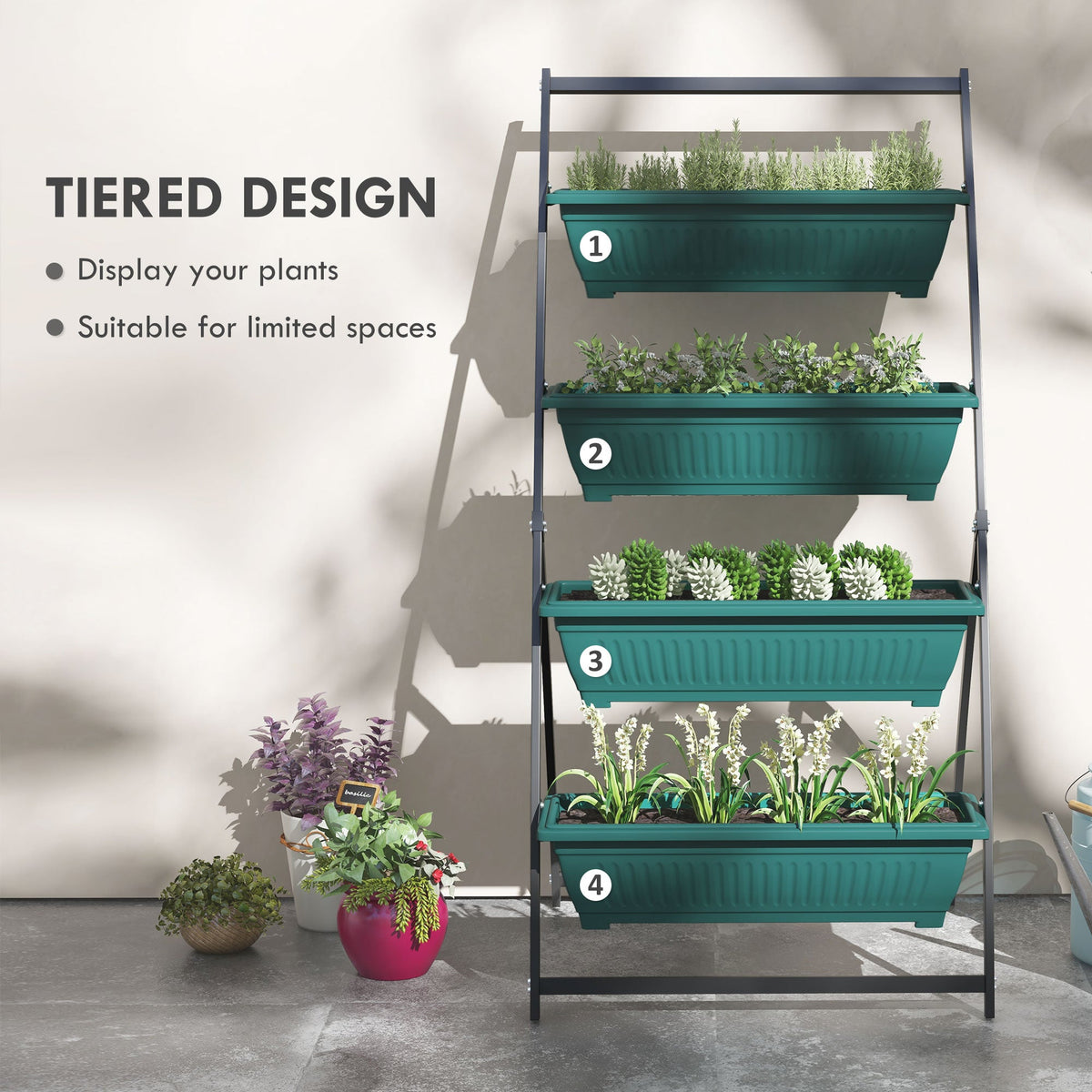 Outsunny 4-Tier Vertical Garden Planter