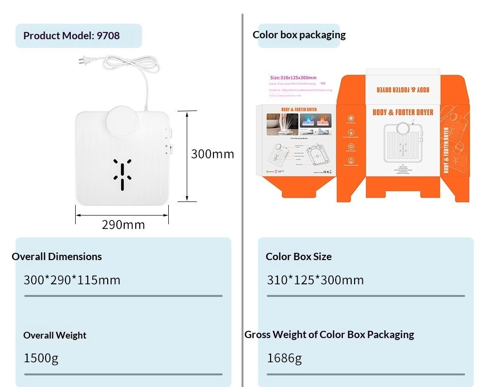 Step-On 960W Body Dryer – Warm & Cool Air