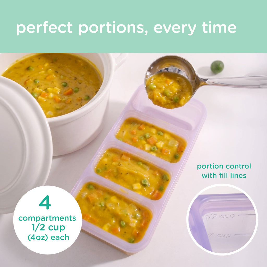 Olababy Silicone Freezer Portion Tray with Lid – ½ Cup